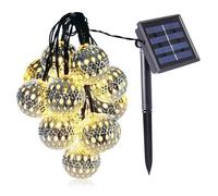 Guirlande Lumineuse Solaire Marocaine D'Extérieur, 5 M, 20 Led, 8 Modes D'Éclairage, Étanche, Idéale Pour Jardin, Terrasse,