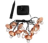 Guirlande lumineuse solaire marocaine - Lumières décoratives d'extérieur avec abat-jour en cuivre blanc chaud pour patios, jardins et espaces extérieurs - Idéal pour l'ambiance et la décoration de