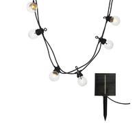 Guirlande lumineuse solaire raccordable 20 globes transparents LED blanc chaud PARTY CLEAR SOLAR 20 9m 13 modes