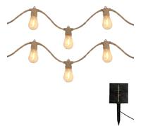 Guirlande lumineuse solaire raccordable en corde 20 ampoules transparentes LED blanc chaud FANTASY CORD SOLAR 13m