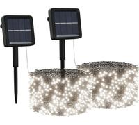 guirlande lumineuse solaire vidaXL 2 pcs 2x200 LED blanc froid intérieur extérieur