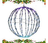 Guirlande Lumineuse Sphère Noël - Pliable Décorations Noël Boule à LED - Décoration Fête Arbre Intérieur Extérieur Jardin Patio Nuit