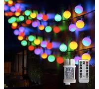 Guirlande Lumineuse Sphérique, Guirlande Lumineuse d'Extérieur avec Prise 100 LED 8 Modes avec Télécommande(Multicolore)
