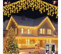 Guirlande Lumineuse Stalactite D'extérieur, 8 M 288 LEDS Guirlande Féérique Suspendue avec Télécommande 8 Modes, étanche, Cascade à Brancher pour Toit, Jardin, Fête, Terrasse, Décorations de Noël