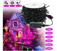 Guirlande lumineuse - UISEBRT - 50m - 500 LED Coloré - 8 Modes d'éclairage - Étanche IP44