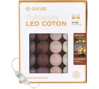 Guirlande lumineuse - Veilleuse bébé - 2h - 24 boules - USB rechargeable - 2,4m - Chocolat