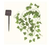Guirlande lumineuse verte 50/100 LED avec feuilles de lierre artificielles à énergie solaire, 8 modes, for jardin, mariage, décoration de Noël(50LED)