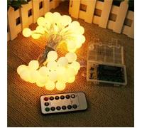 Guirlande lumineuse VIPITH - 40 Boules - Blanc chaud - 6m - LED à piles