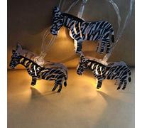 Guirlande Lumineuse Zèbre en Métal Mignon Chambre D'enfant, LED Décoratives Thème Animalier Guirlande Lumineuse Alimentée par Batterie pour L'ornement Noël D'anniversaire Mariage (Zèbre, 3m/20LED)