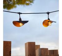 Guirlande lumineuse extérieur raccordable avec abat-jour en acier doré effet cage 10 ampoules LED E27 HAT LIGHT 6m