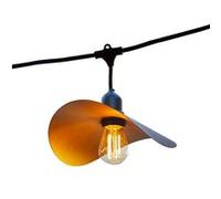 Lumisky Guirlande lumineuse extérieure HAT LIGHT 10 LED E27 – abat-jour acier doré effet cage 6 m