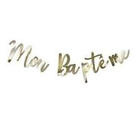 guirlande mon baptême métal 10.5/21cmx1m or - artifetes 78737 Jaune G