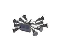 Set de 10 Spots a piquer Le Long des allées, reliés par Un câble de 6,5m, Distance de 50 cm Entre Chaque Spot. Luminosité de 5 lumens. Spots orientables Individuellement. Charge au Soleil, s'allume a