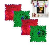 Guirlande Noël Métallisée 4 Pièces Guirlande De Plafond Extensible Colorée | Décorations Noël pour plafond Pour fête d'anniversaire mariage remise de diplôme retrouvailles EVJF chambre