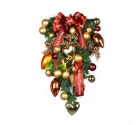 Guirlande Noël pour Porte avec et Boule Cœur Guirlande Noël pour | Design unique et boule cœur, plastique pour durable, pour idéal pour porte entrée, ambiance festive immédiate