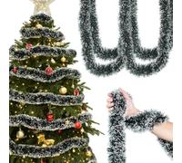 Guirlande Noel Sapin, 5 Pièces 2m Guirlande Sapin, Guirlande Sapin Artificiel, Guirlande de Guirlande de Noël, Brillant Guirlande de Noël Métallique, Guirlande Tinsel pour Sapin Noël Décoration