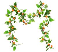Guirlande orange, simulation 6,56 pieds de longueur de fruits de longueur avec 24 oranges fruits séchés en plastique guirlande suspendue orange séché Garland pour la maison de la fête du jardin