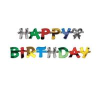 Guirlande - PAP STAR - Joyeux anniversaire - Multicolore - Vert - Papier - 1,4 m