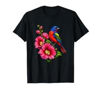 Guirlande Peinte avec Roses trémières Roses T-Shirt
