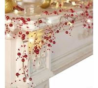 Guirlande Perlée 2M 20LED pour lumière Chaude pour intérieur(Red Pearl) | Style romantique simple, parfait mariages, Saint-Valentin, fêtes, pour intérieur et extérieur décor
