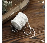 Guirlande Perles Blanches 5M Décoration Mariage pour fête Guirlande(White 4mm 10M)