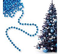 Guirlande Perles pour Sapin de Noel ø 10 MM - Bleu Guirlande de Perles Brillantes Décoration Sapin Noel Ruban Perle,10 M Christmas Garland Perle Ruban Garland Noël Décoration