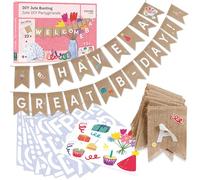 Guirlande Personnalisable en Jute avec Lettres à Coller : Guirlande DIY de 4m pour Anniversaire, Mariage, Bienvenue, Just Married, Fête de Naissance, Déco de Fête et Plus - par Inovida