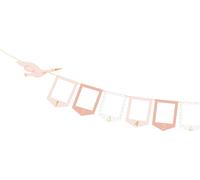 Guirlande photo bannière en papier cigogne 15x300cm rose doré
