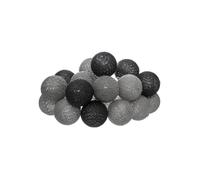 Atmosphera Créateur d'intérieur - Guirlande Led 16 Boules Smoky 255cm Gris & Noir