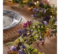 Guirlande Pré-éclairée de Fleurs Printanières et Lavande de 1,5 m