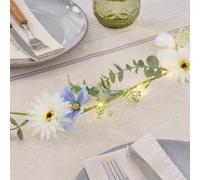 Guirlande pré-éclairée Fleurs Bleues et Blanches