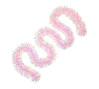 Guirlande rose | Guirlande de sapin de Noël irisée rose irisée | 2 bannières de décoration d'intérieur pour décorations de fête, mariage, anniversaire, cheminée, extérieur, terrasse, porche, Halloween