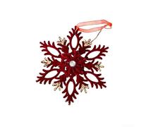Guirlande rouge en acrylique à suspendre pour sapin de Noël - Décoration saisonnière et mise en valeur de l'ambiance festive (flocons de neige)