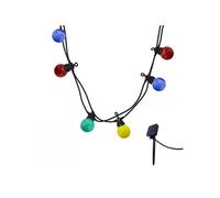 Guirlande lumineuse solaire 10 globes multicolore LED PARTY GUINGUETTE SOLAR 5.70m 8 modes