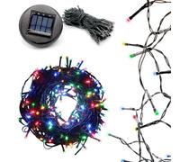 Guirlande solaire 100 led, panneau solaire, piquet, déco jardin noël