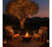 Guirlande solaire extérieur lumineuse jardin, terrasse - Ampoules LED 8 modes - 32 m - Blanc chaud -