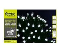 Guirlande solaire blanc froid 200 LED 20 mètres ext/int Multicolore. Fil noir G