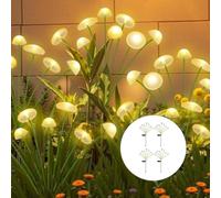 Guirlande solaire en forme de champignon à 32 LED pour une utilisation en extérieur avec design résistant aux intempéries IP65 et arrangement de fils flexibles pour simuler le mouvement de luciole