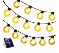 Guirlande Solaire Exterieur 5 M, 20 Led Boules Cristal, Guirlande Solaire 8 Modes, éTanche Ip65, LumièRe Blanc Chaud RéSistante Aux IntempéRies Pour Terrasse, Mariage Et NoëL.Style Guinguette (5 M)