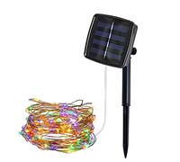 Guirlande Solaire Exterieur, 5m 50 LED Guirlande Lumineuse Solaire Exterieure Étanche Décoration Lumière pour Jardin Terrasse Cour Maison Noël Mariage Fête [Classe énergétique A+++] (Multicolore)