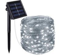 Guirlande solaire extérieur lumineuse jardin, terrasse - Ampoules LED 8 modes - 7 m - Blanc froid - Linxor