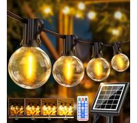 Guirlande Solaire Exterieur Lumineuse Led - 30M/100FT Guirlandes Guinguette Solaires Lumiere Extérieur avec Télécommande 8 Modes IP65 Étanche pour Extérieur Jardin Terrasse Patio Balcon