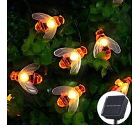 Guirlande solaire extérieure, 20 LED, blanc chaud, étanche, E0539