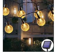 Guirlande Solaire Extérieure Lanterne - - 6.5M 30 LED - Blanc Chaud - 8 Modes - Etanche