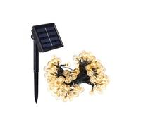 Guirlande solaire extérieure lumineuse jardin, terrasse - Grosses ampoules LED Ø 2.2 cm, 8 modes - 17 m - Blanc chaud - Linxor Blanc chaud