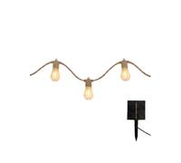 Guirlande lumineuse solaire et sur secteur en corde 10 ampoules transparentes LED blanc chaud FANTASY CORD SOLAR 8m