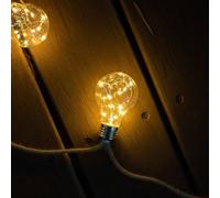 Lumisky Guirlande lumineuse d'extérieur FANTASY STAR CORD SOLAR 10 ampoules micro LED blanc chaud 8m
