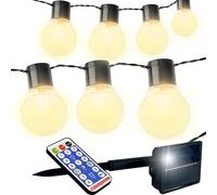Guirlande solaire, guirlande lumineuse de jardin 7M 20 LED IP44 Chaîne d'ampoules pour balcon Guirlande solaire de jardin Guirlande extérieure 8 modes d'éclairage BLIXTAR