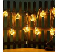 Chaîne lumineuse solaire LED à l'extérieur de la chaîne lumineuse à l'extérieur de la chaîne de lumière solaire décoration de balcon, corde de chanvre, LED 3 watts blanc chaud, L 570 cm, jardin