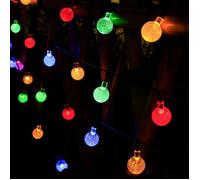 Guirlande solaire LED 5M - 20 LED étanches IP65, 8 modes, recharge USB/solaire, déco jardin, Noël, f GUIRLANDE LUMINEUSE D'EXTERIEU